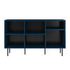 SIDEBOARD Mirka, Marinblau, offene Fächer, Minimalistisch - Schwarz/Dunkelblau, Holzwerkstoff/Metall (130/80/30cm) - Dancan