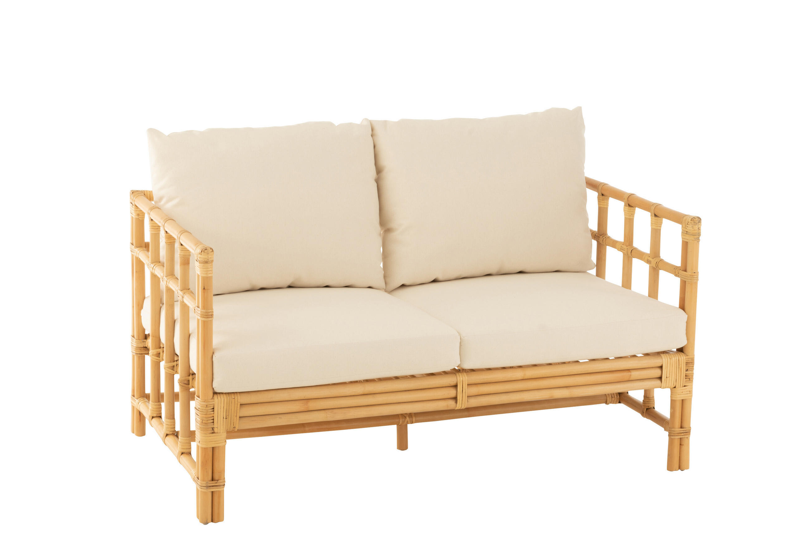 SOFA ELISE - Rottan - Natürliche - 2-Sitzer - Naturfarben, Naturmaterialien (73/64/127cm) - J-Line