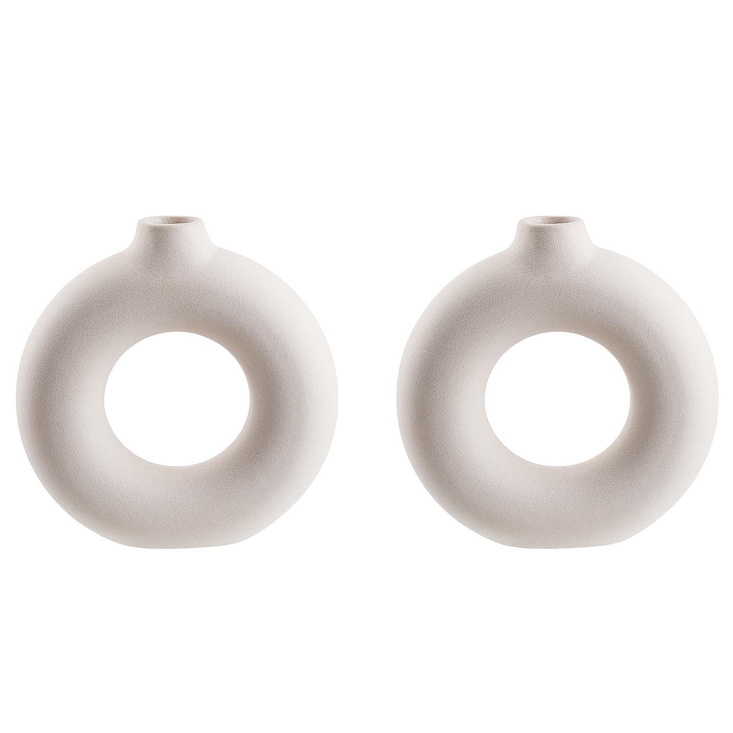 VASE (2er Set) Loop - Beige, Keramik (26cm) - Butlers