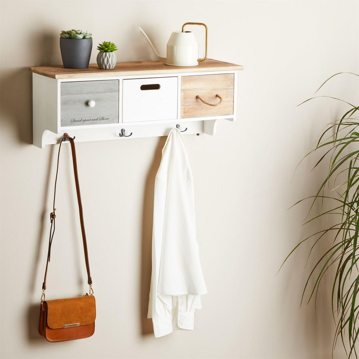 WANDGARDEROBE SALVA - Weiß, Holz (73/28/25cm) - CARO-Möbel
