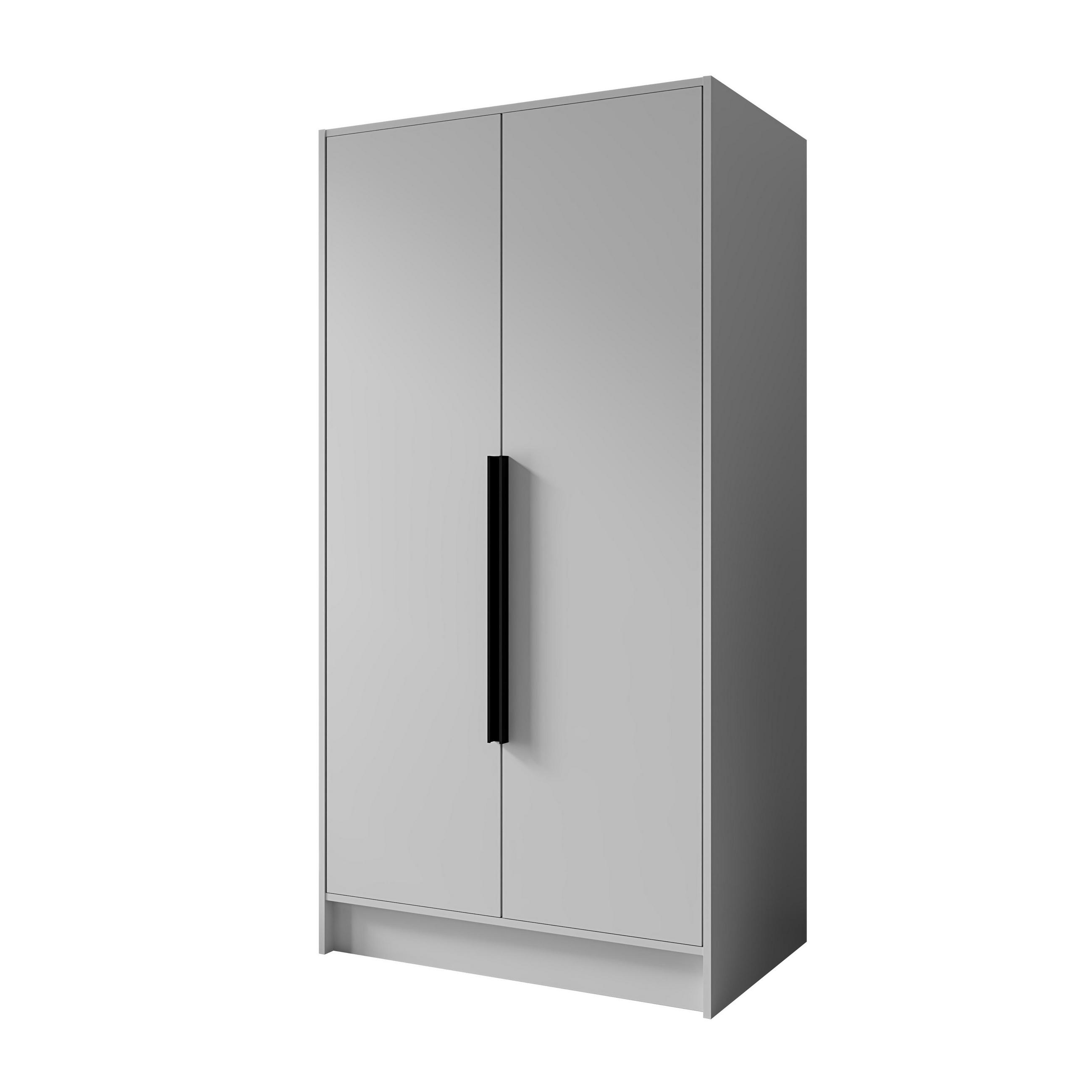 FLÜGELTÜRENSCHRANK PORTO - Schwarz/Weiß, Holzwerkstoff (102/200/51cm) - Meblini