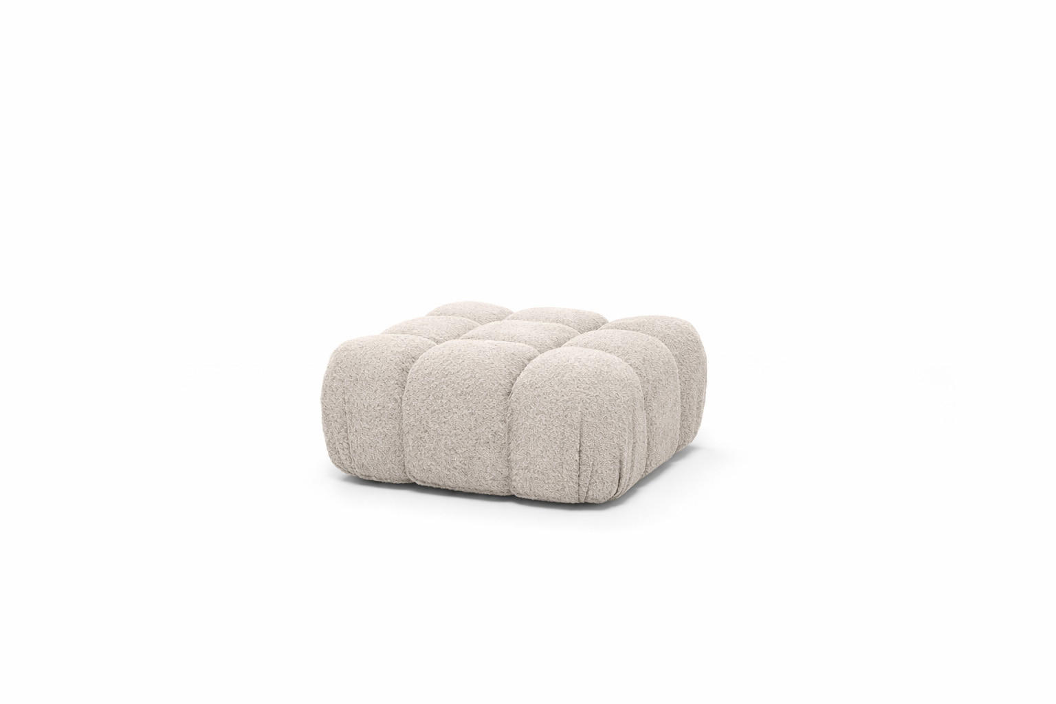 HOCKER Modularer, Bouclé-Stoff Abriamo, Beige, Selia - Beige, Holz (95/40/95cm) - Kaiser Möbel