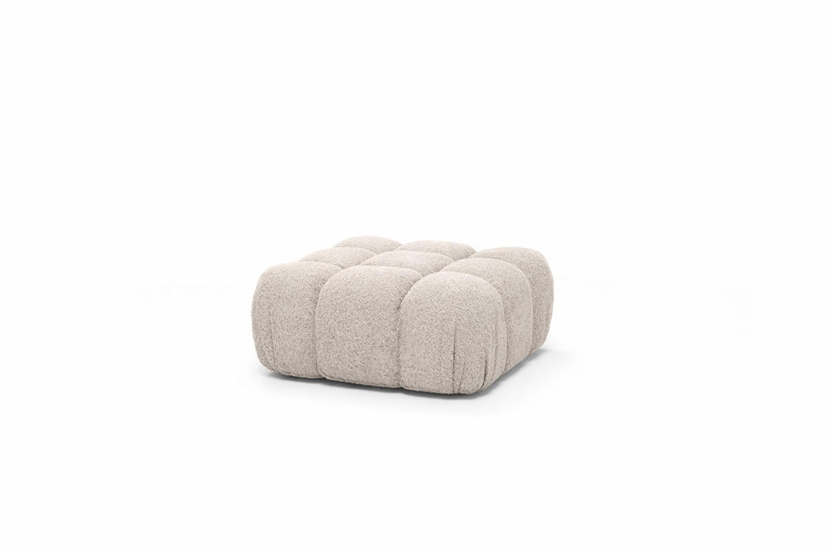 HOCKER Modularer, Bouclé-Stoff Abriamo, Beige, Selia - Beige, Holz (95/40/95cm) - Kaiser Möbel
