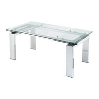 ESSTISCH ausziehbar - Glas & Metall - 8-10 Personen - LUBANA - Transparent, Glas (270/100/76cm) - Vente-Unique