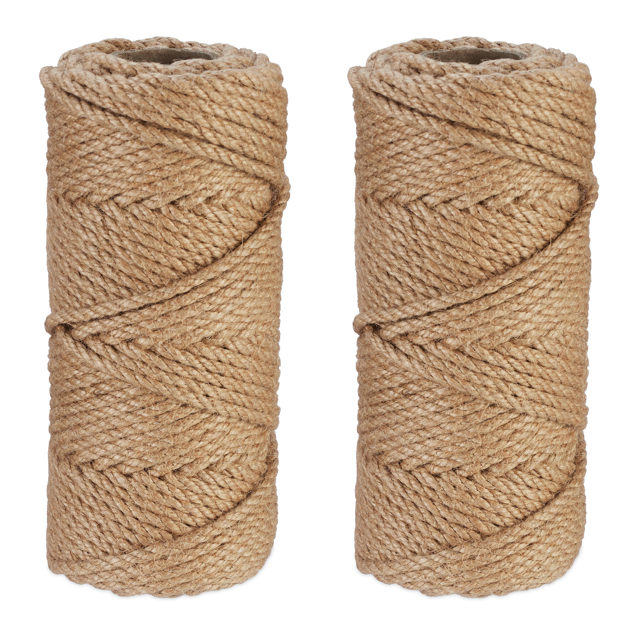 2XJUTESCHNUR - Hellbraun, Textil (9/9/20cm) - Relaxdays