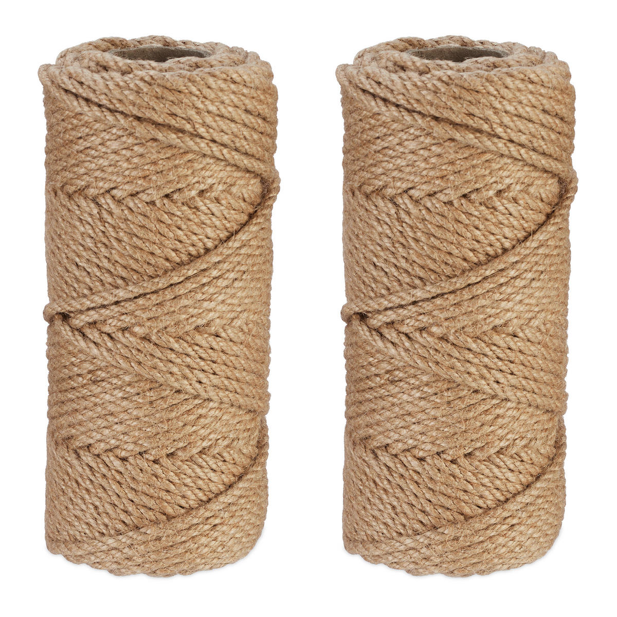 2XJUTESCHNUR - Hellbraun, Textil (9/9/20cm) - Relaxdays