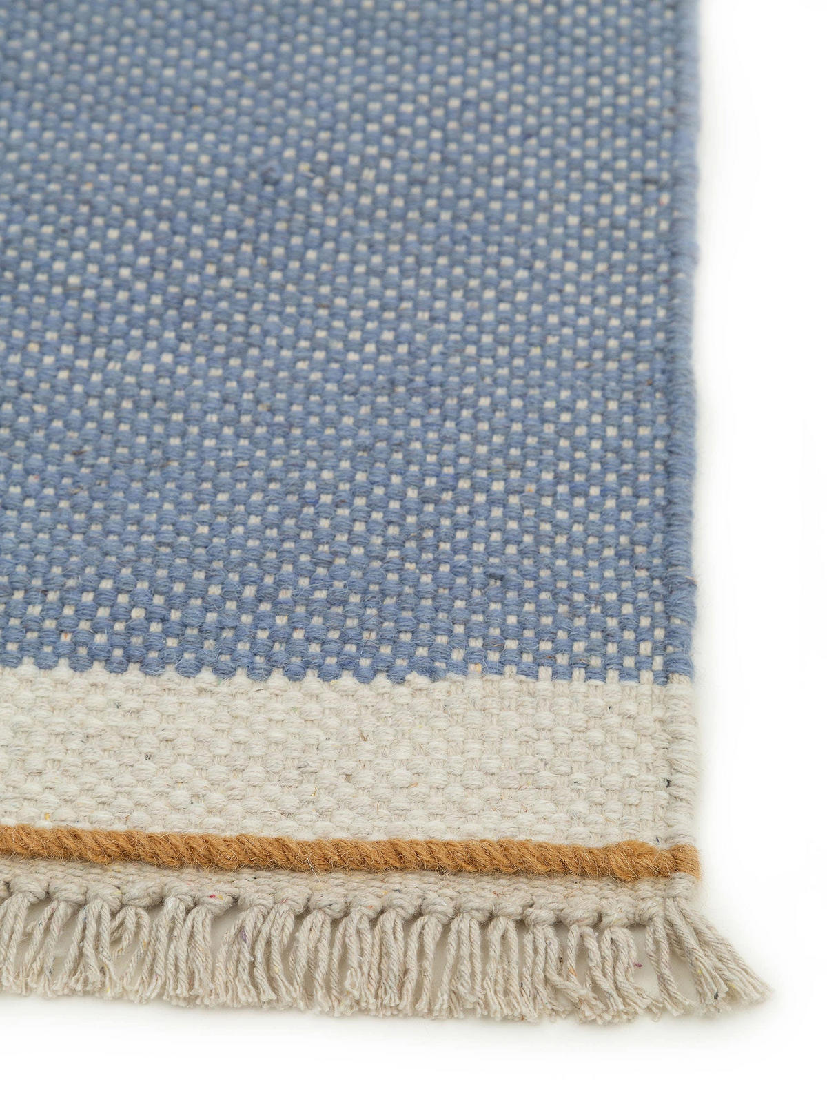 WOLLTEPPICH-LÄUFER Karla Blau 70x200 cm - Blau, Textil (70/200cm) - benuta Pop