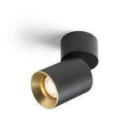 DECKENLEUCHTE DARIO schwarz Gebürstes Messing 9 W - Schwarz, Metall (7/7/15cm)