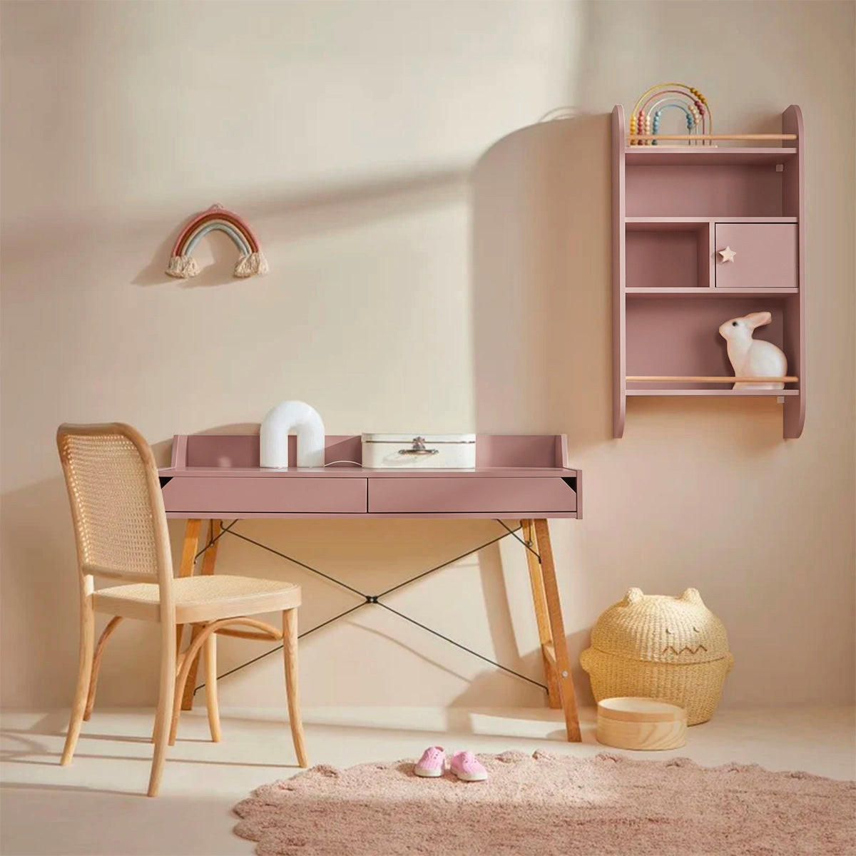 SCHREIBTISCH Lotta Rose - Rosa, Holzwerkstoff (120/60/86cm) - Petits-meubles
