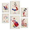 POSTER Set Mit 6 Alice im Wunderland mit Hutmacher und Königin Größe A3 & A4 Weißer Rahmen - Weiß, Papier (29.7/1cm) - Nacnic