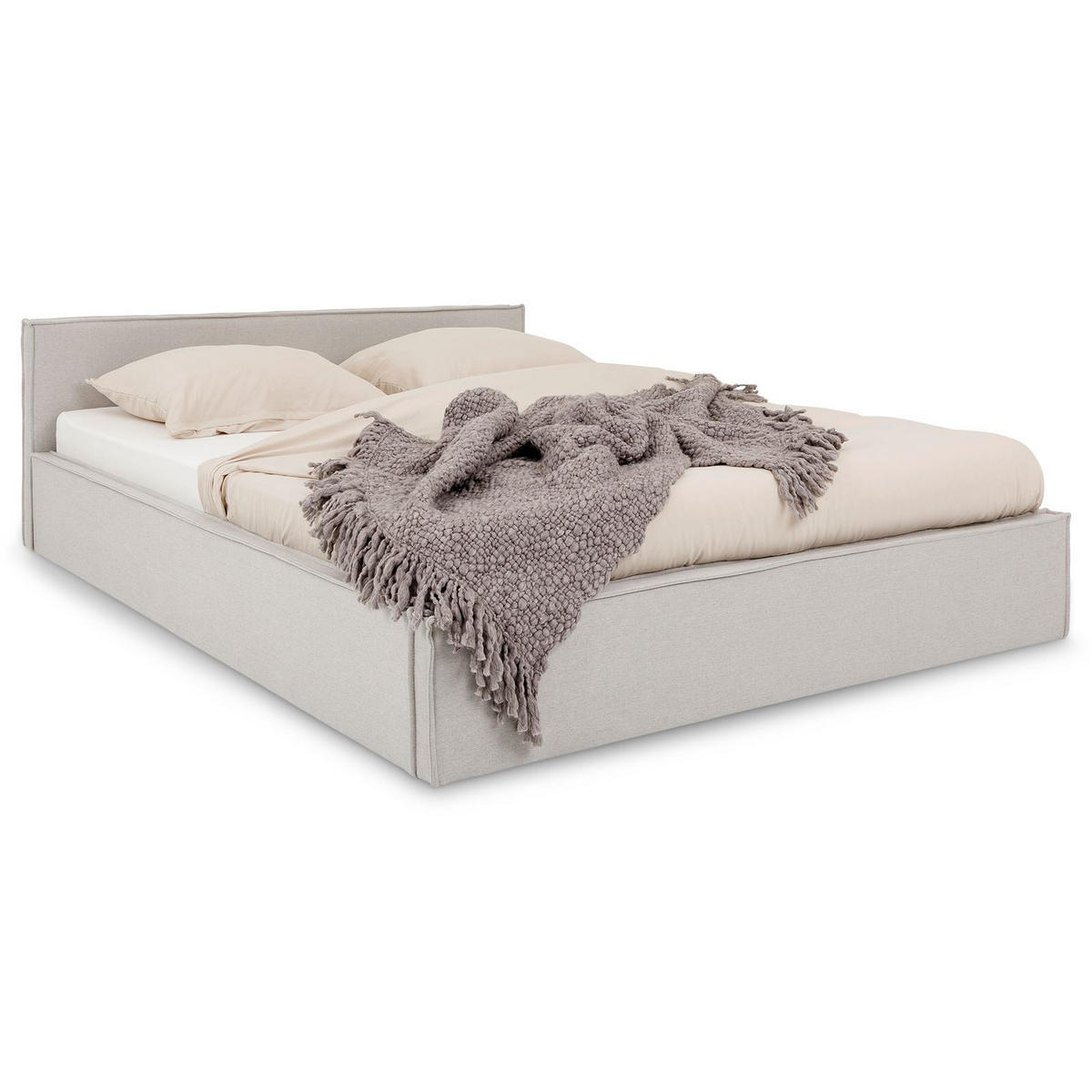 POLSTERBETT PESARO 160X200 CM - Hellgrau, Textil (160/200cm) - IDIMEX