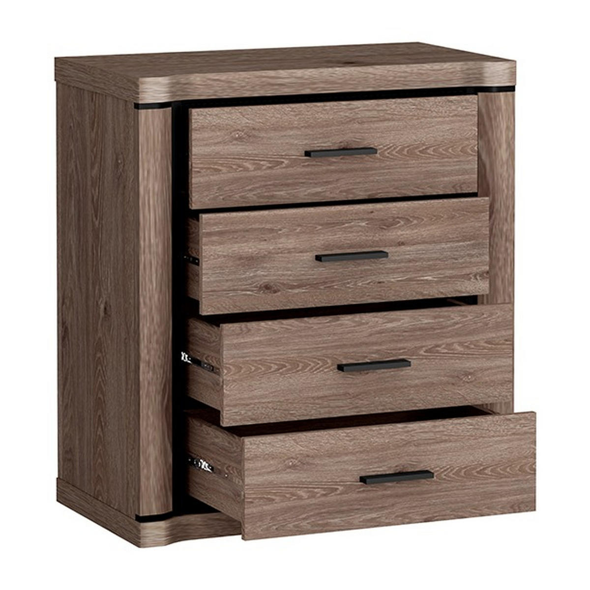 KOMMODE Dallas D-4 80,5 x 91 x 45 cm Trüffeleiche - Trüffeleichefarben, Holzwerkstoff/Kunststoff (80.5/91/45cm) - Koseto