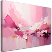 WANDBILD, Rosa Abstraktion inspiriert von Blumenform - Rosa, Textil (45/30cm) - Feeby
