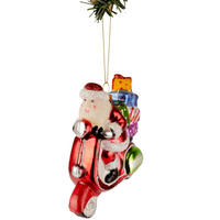WEIHNACHTSKUGEL Weihnachtsmann auf Roller 11 cm - Multicolor, Glas (6/11/1cm)