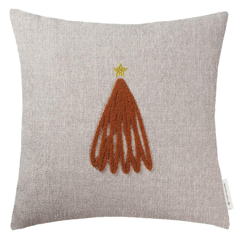 ZIERKISSENHÜLLE Xmas Tree natur-rost 38x38cm - Rostfarben, Textil (38/38cm) - Tom Tailor