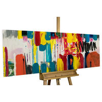 ACRYLBILD HANDGEMALT 150/50 cm - Weiß, Holz/Textil (150/50cm) - KUNSTLOFT