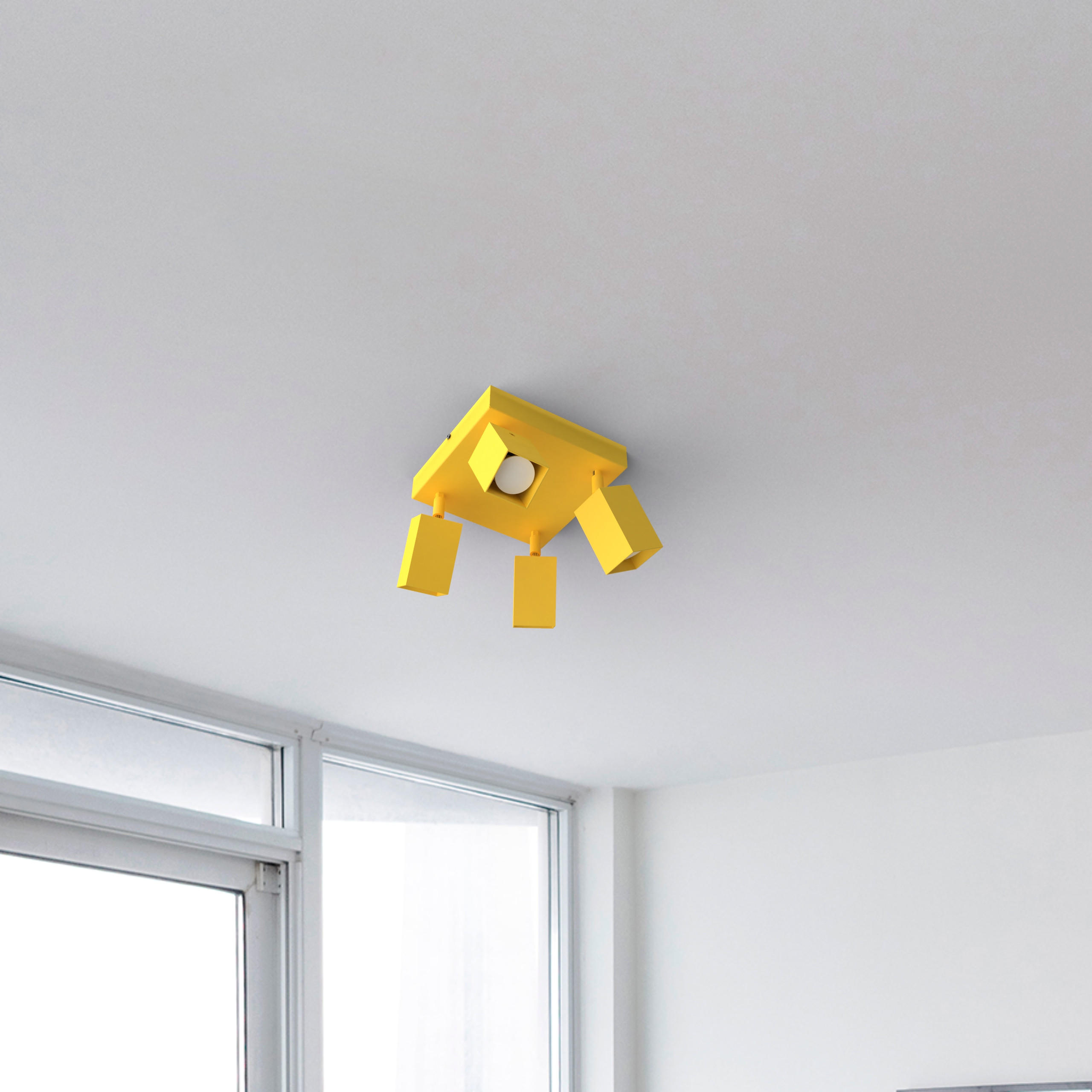 DECKENLEUCHTE - Gelb, Metall (25/25/18cm) - Lumicom