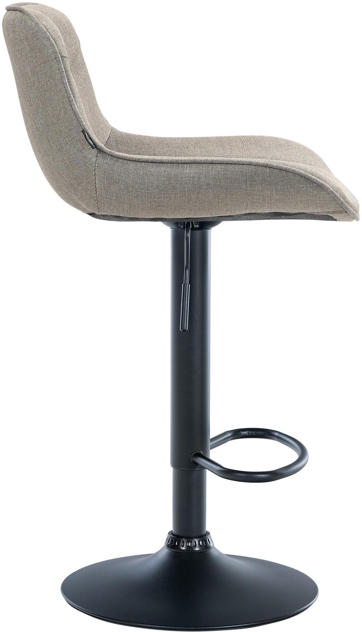 BARHOCKER Stoff taupe - Taupe/Schwarz, Textil/Metall (49/85/51cm) - CLP