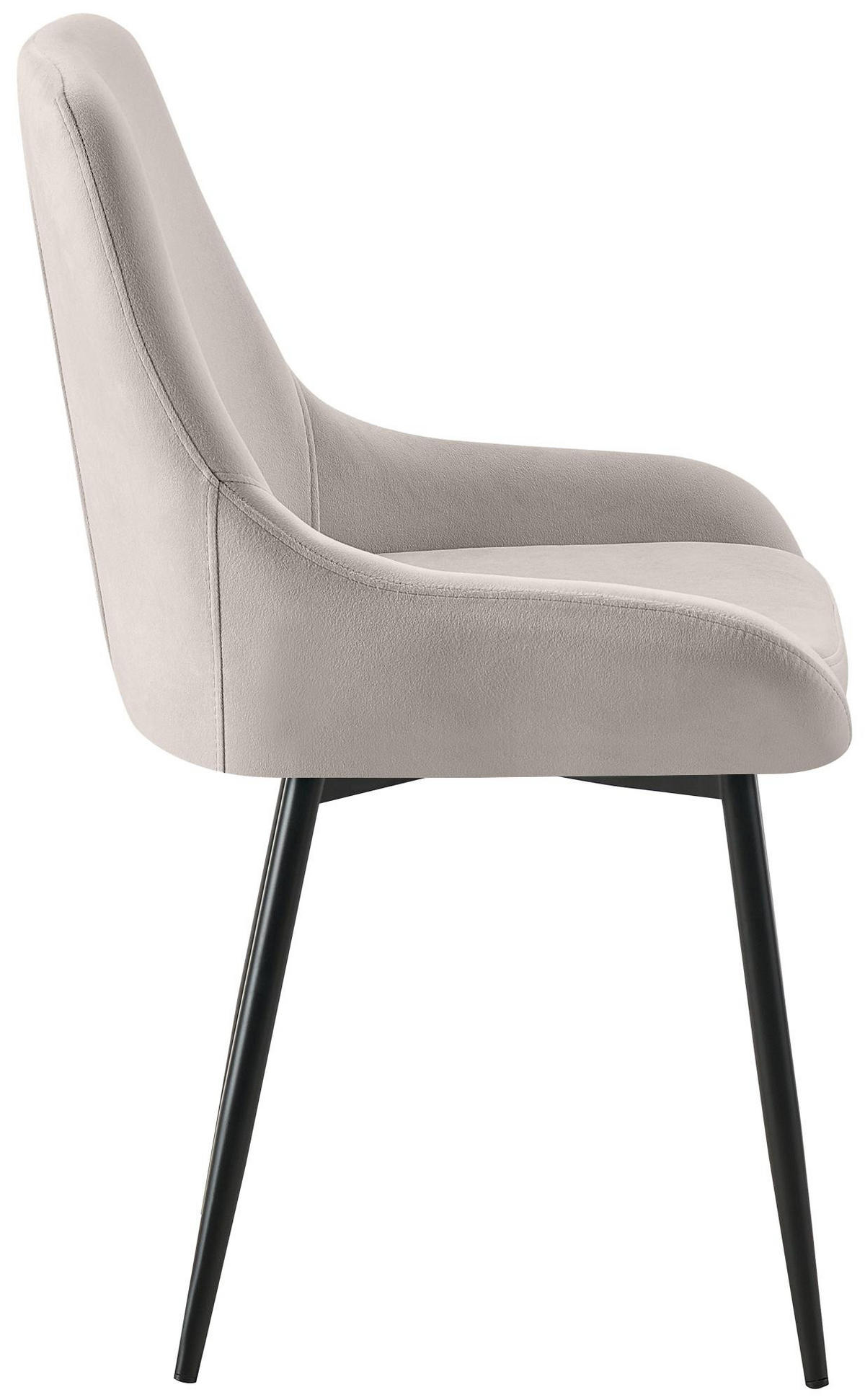 ESSZIMMERSTUHL 2er Set Samt Grau - Schwarz/Grau, Textil (50/86/53cm) - CLP