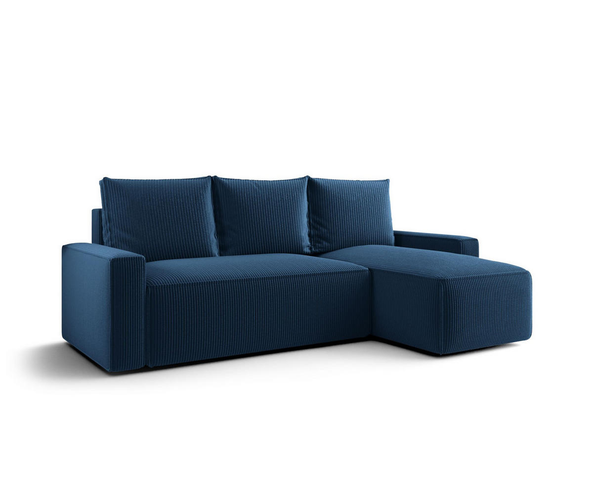 ECKSOFA mit Schlaffunktion SAVIO Poso 05 Rechts - Dunkelblau, Textil (232/140cm) - Bedante