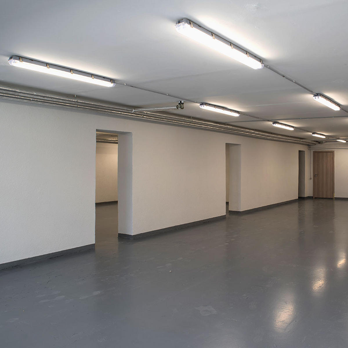 LED DECKENLEUCHTE Grau Kunststoff 7er Set - Grau, Kunststoff (156/9.6/5.8cm)