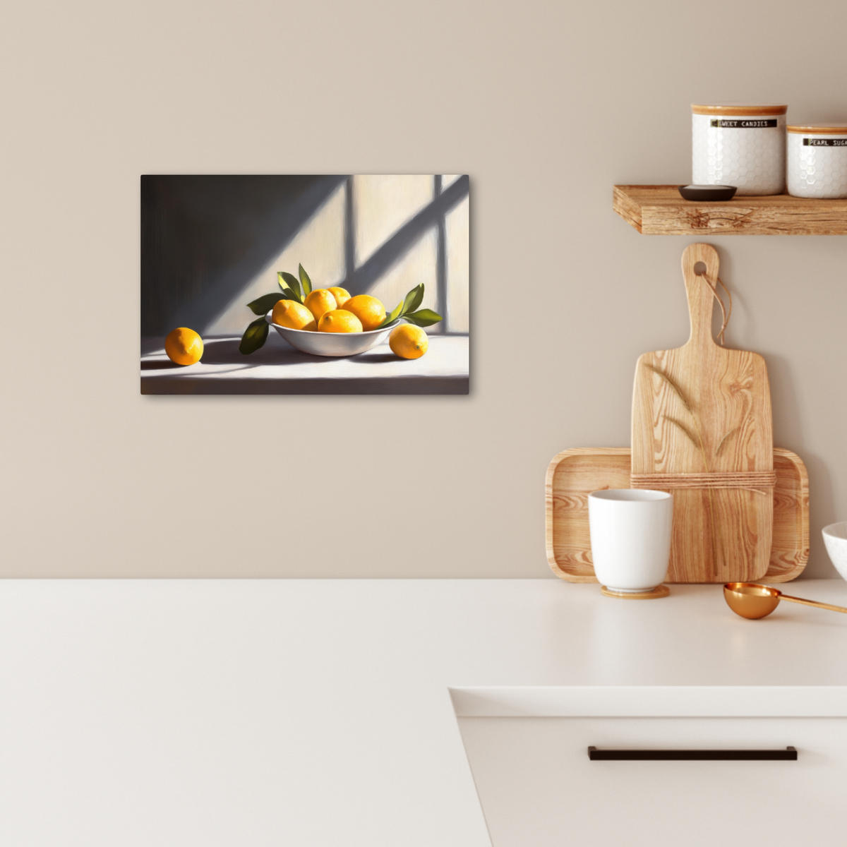 LEINWANDBILD Zitronen - Stilleben - Gelb 30x20 cm - Gelb, Textil (30/20cm) - MuchoWow