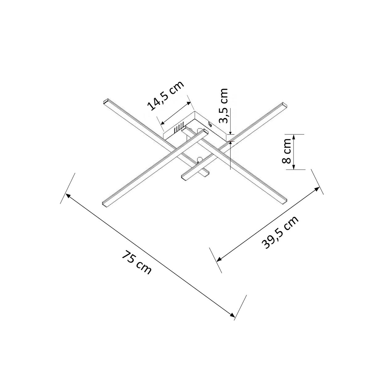DECKENLEUCHTE Yuna, Silber/Chrom, 75cm - Chromfarben, Metall (75/75/8cm) - KOSILUM