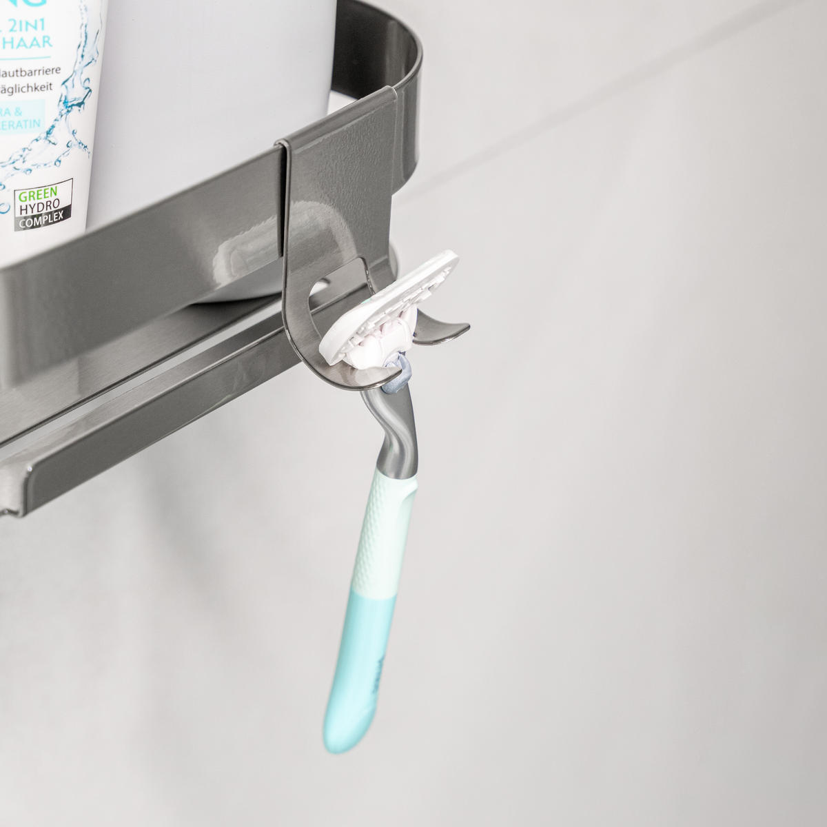 DUSCHABLAGE, mit 2-Wege-Montage, Edelstahl - Edelstahlfarben, Metall (23/6.5/10.5cm) - eluno