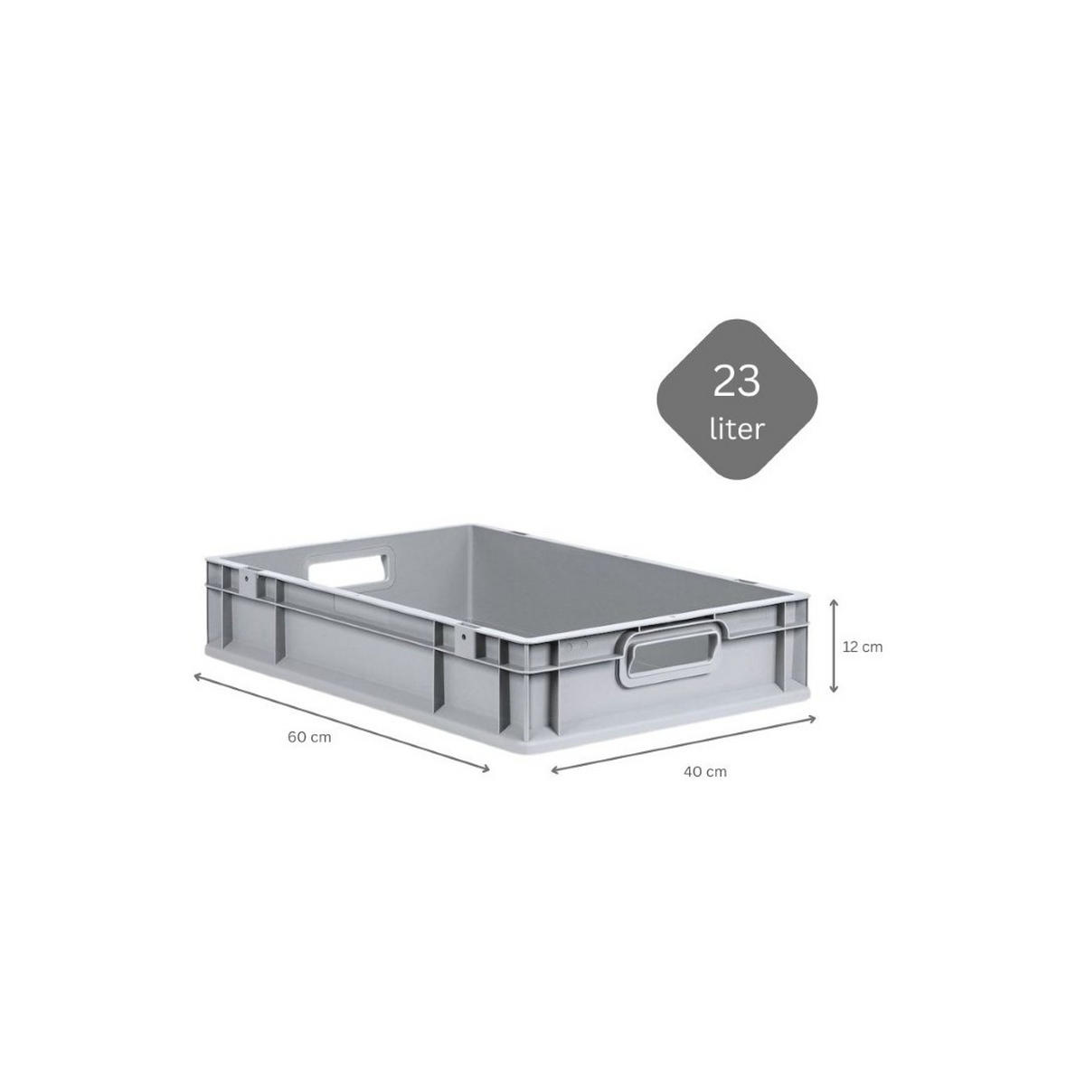 EUROBOX 8x Nextgen Economy Mit Scharnierdeckel Grau/Rot Griffe Offen 23 Liter - Rot, Kunststoff (40/12/60cm) - PROREGAL
