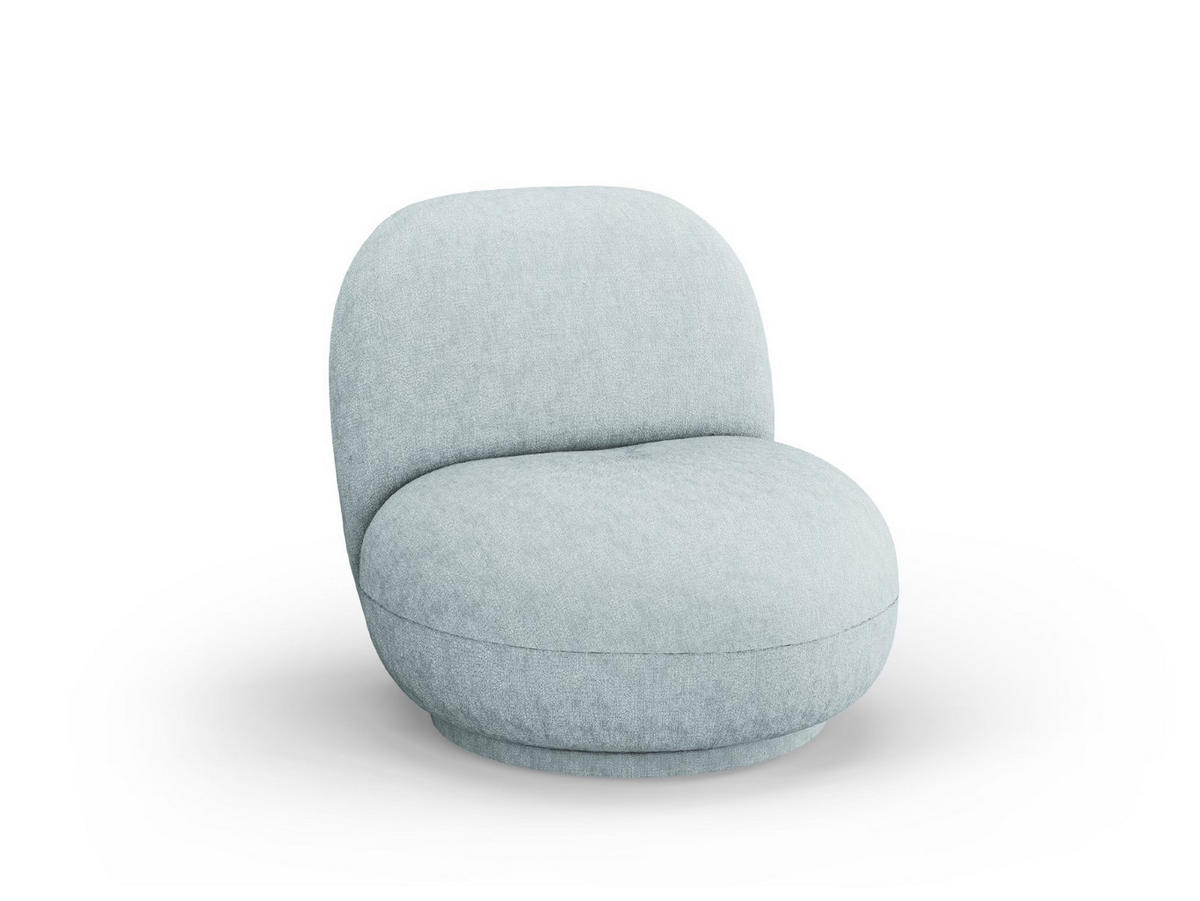 DREHSESSEL Chuck aus Chenille-Stoff hellblau - Hellblau, Textil (77/80/78cm) - Micadoni