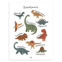 POSTER Dinosaurier-Arten, 30x40 cm - Multicolor, Papier (30/1/40cm) - Lilipinso