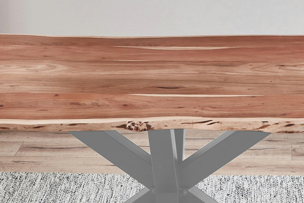 ESSTISCH FELINA - Beige/Silberfarben, Holz/Metall (85/160/77cm) - SAM