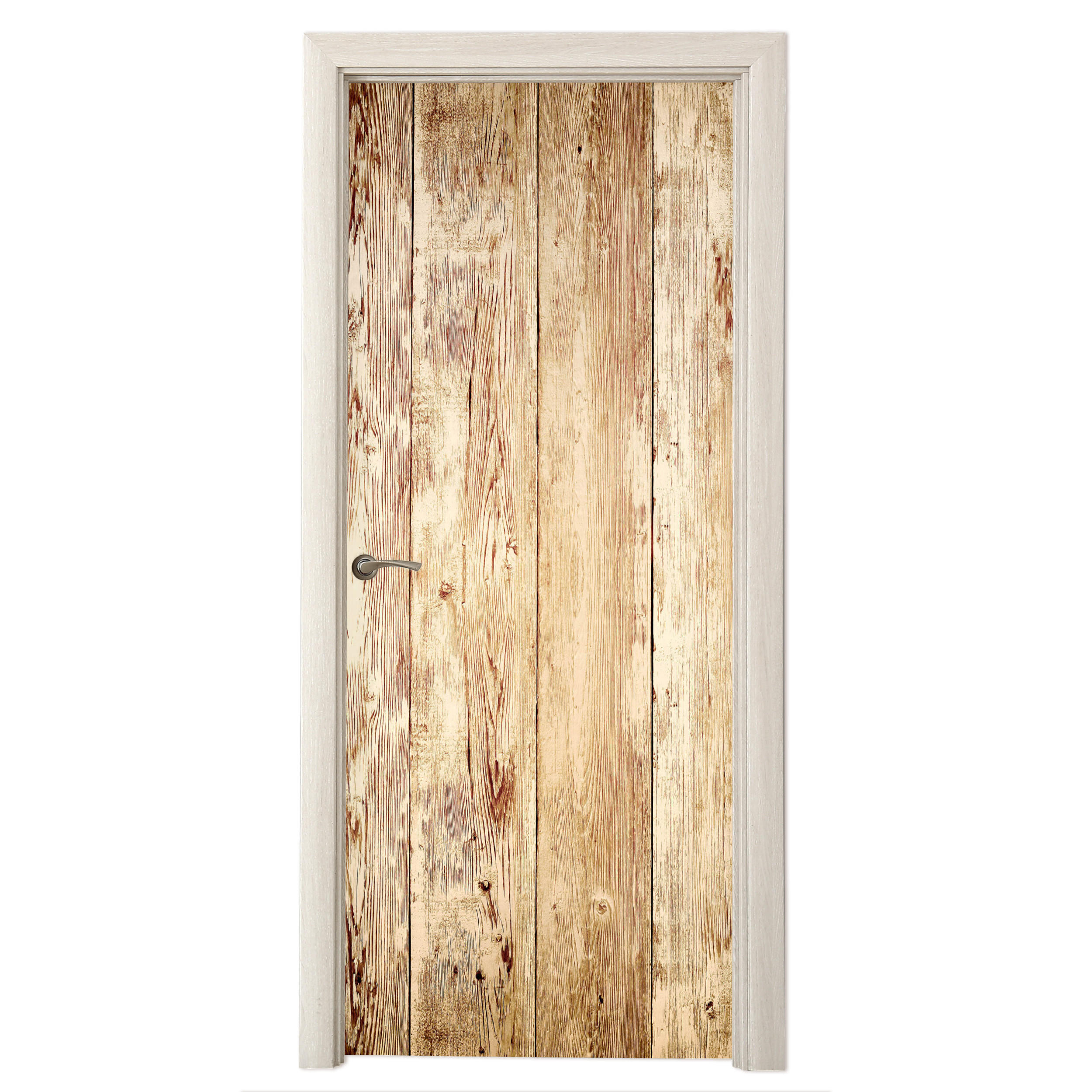 FOTOTAPETE Tür - Holz - Vintage - Regal - Eiche 95x235 cm - Honigeiche, Kunststoff (95/0.1cm) - MuchoWow