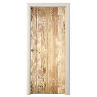 TÜRAUFKLEBER Selbstklebend - Holz - Vintage - Regal - Eiche 95x235 cm - Türtapete - Honigeiche, Kunststoff (95/0.1cm) - MuchoWow