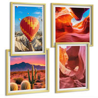 BILDER SET 4er Set - 50x50 cm & 40x60 cm Goldrahmen - Landschaften von Wüstenschluchten - Goldfarben, Kunststoff (50/50cm) - TULUP