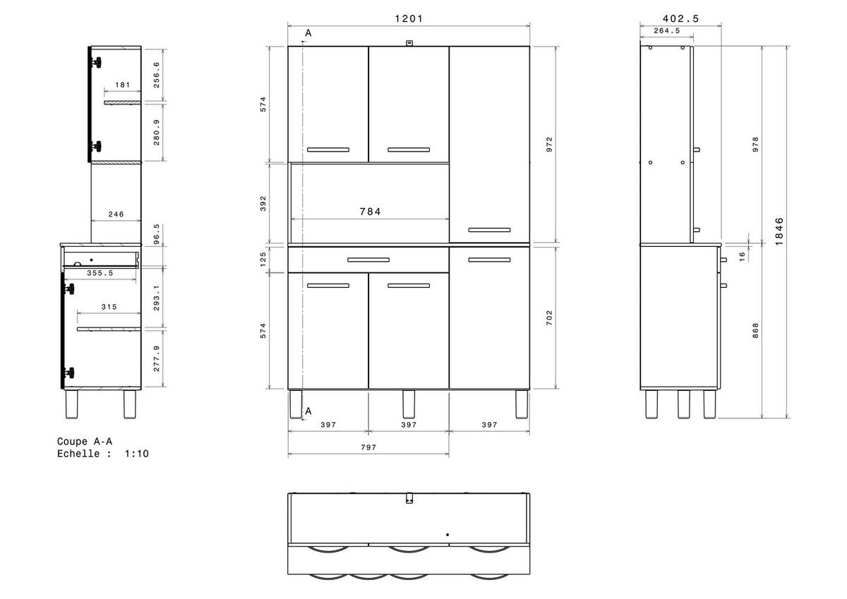 KÜCHENMÖBEL Season 1 in Weiß und Grau 2teilig Buffet Küchenschrank - Weiß, Holzwerkstoff (80/200/120cm)