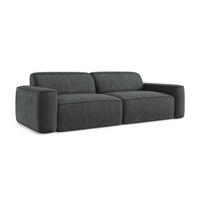 4-SITZER-SOFA Chenille Stoff Grau - Dunkelgrau/Schwarz, Holzwerkstoff/Kunststoff (244/70/102cm) - LaMiaSofa