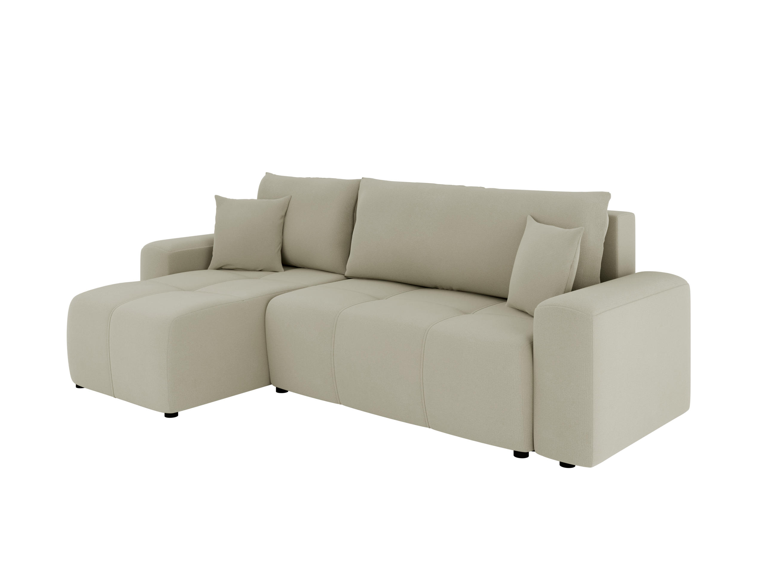 ECKSOFA Nolani mit Schlaffunktion & Bettkasten – Modern & Bequem - Beige, Kunststoff (248/145cm) - Homesy