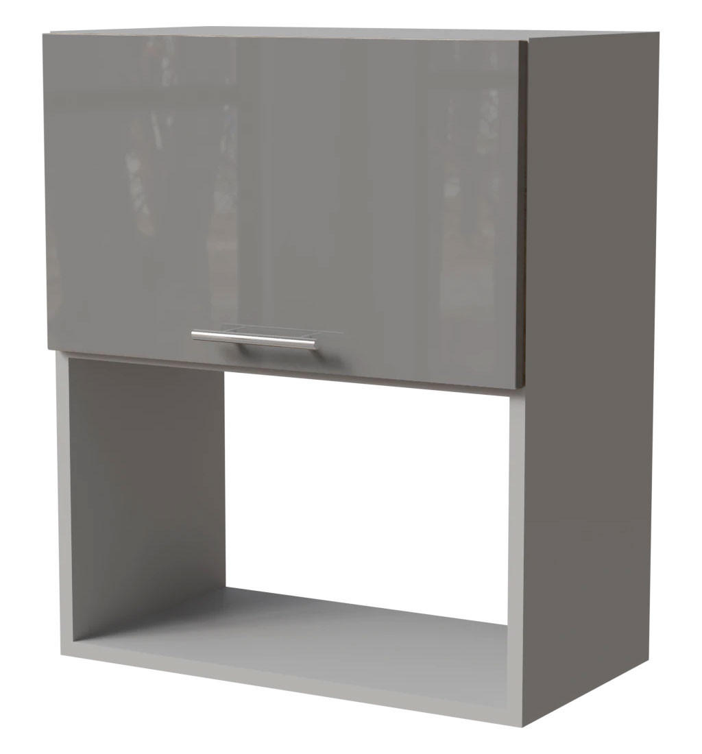 Feldmann-Wohnen Mikrowellenumbauschrank Grau, Grau 60x32.5x72 cm