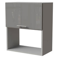 MIKROWELLENUMBAUSCHRANK Essen W2MK/60 Grau Hochglanz / Grau Matt 60 / 32,5 / 72cm - Grau, Holz/Holzwerkstoff (60/32.5/72cm) - Feldmann-Wohnen