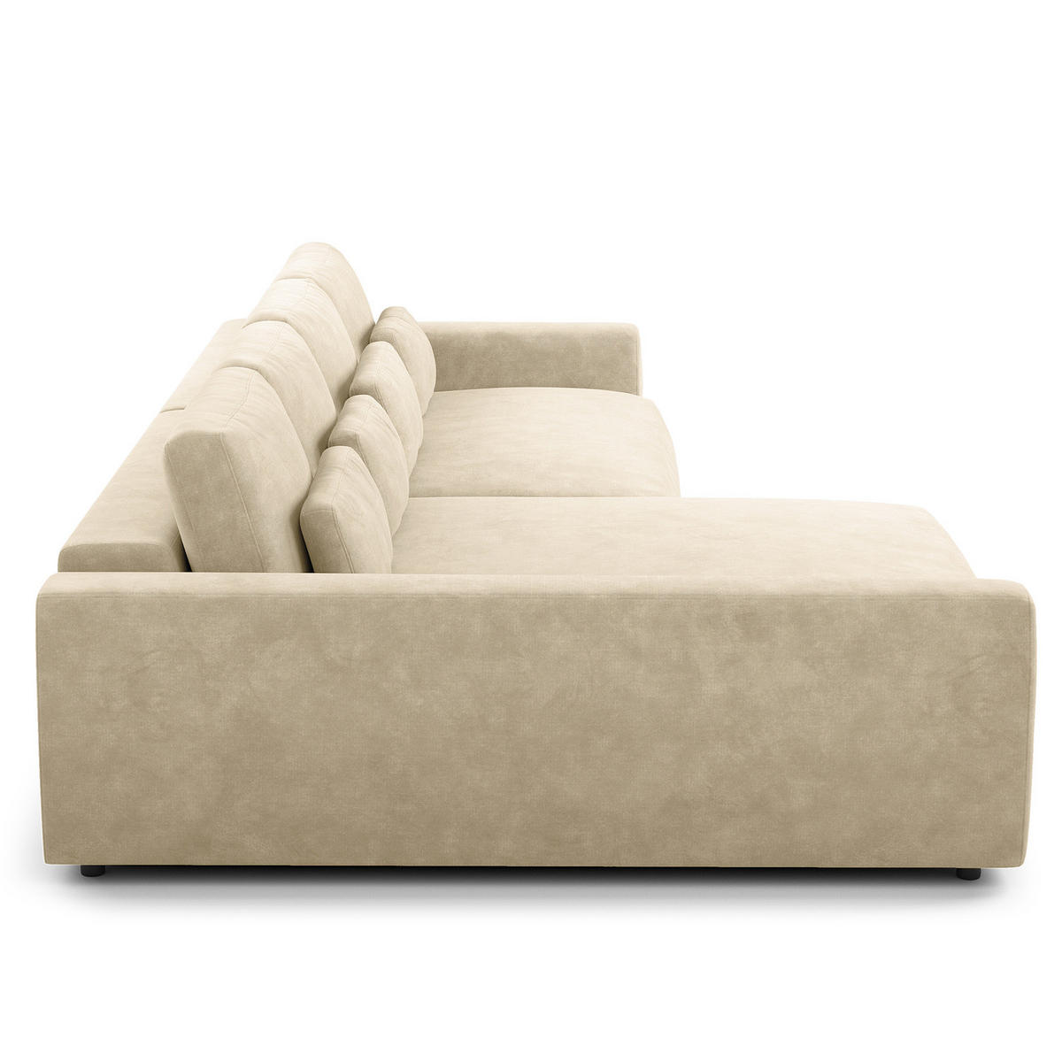 ECKSOFA mit XXL-Longchair - Schwarz/Weiß, Kunststoff/Textil (323/182cm) - home24