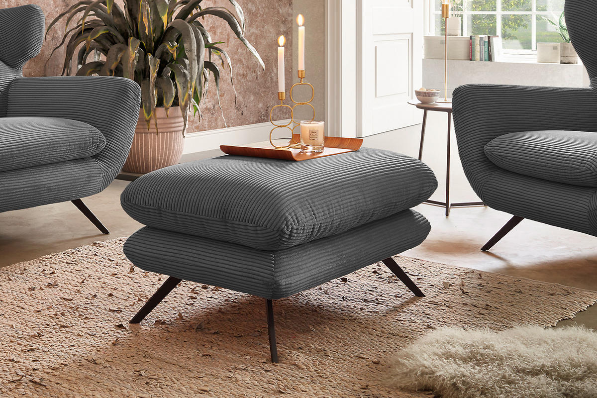 HOCKERBANK CHARME Grau - Grau, Textil (120/45/70cm) - KAWOLA