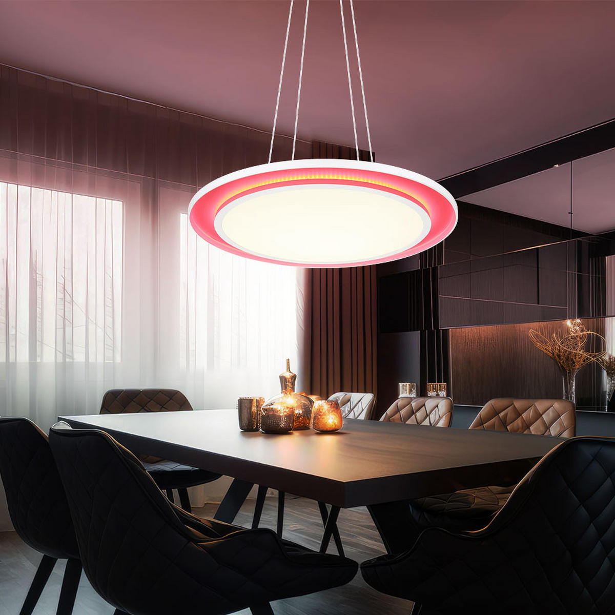 LED HÄNGELAMPE Weiß dimmbar RGB - Weiß, Metall (60/60/120cm) - Globo Lighting