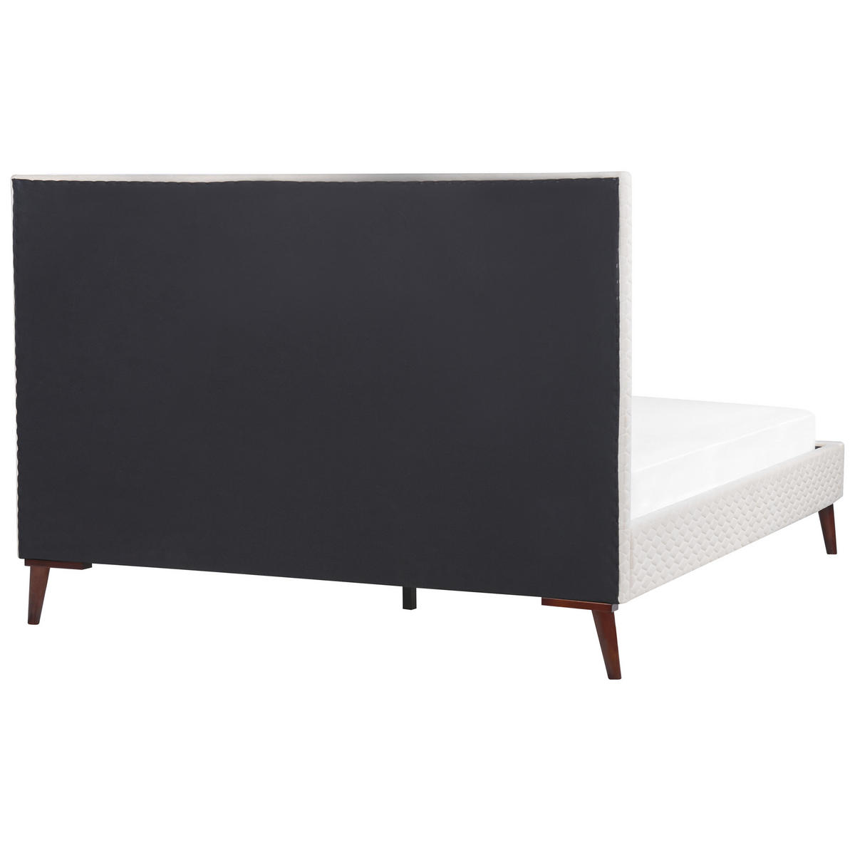 POLSTERBETT mit Lattenrost 160x200 cm Weiß Bayonne - Creme, Textil (160/200cm) - Beliani