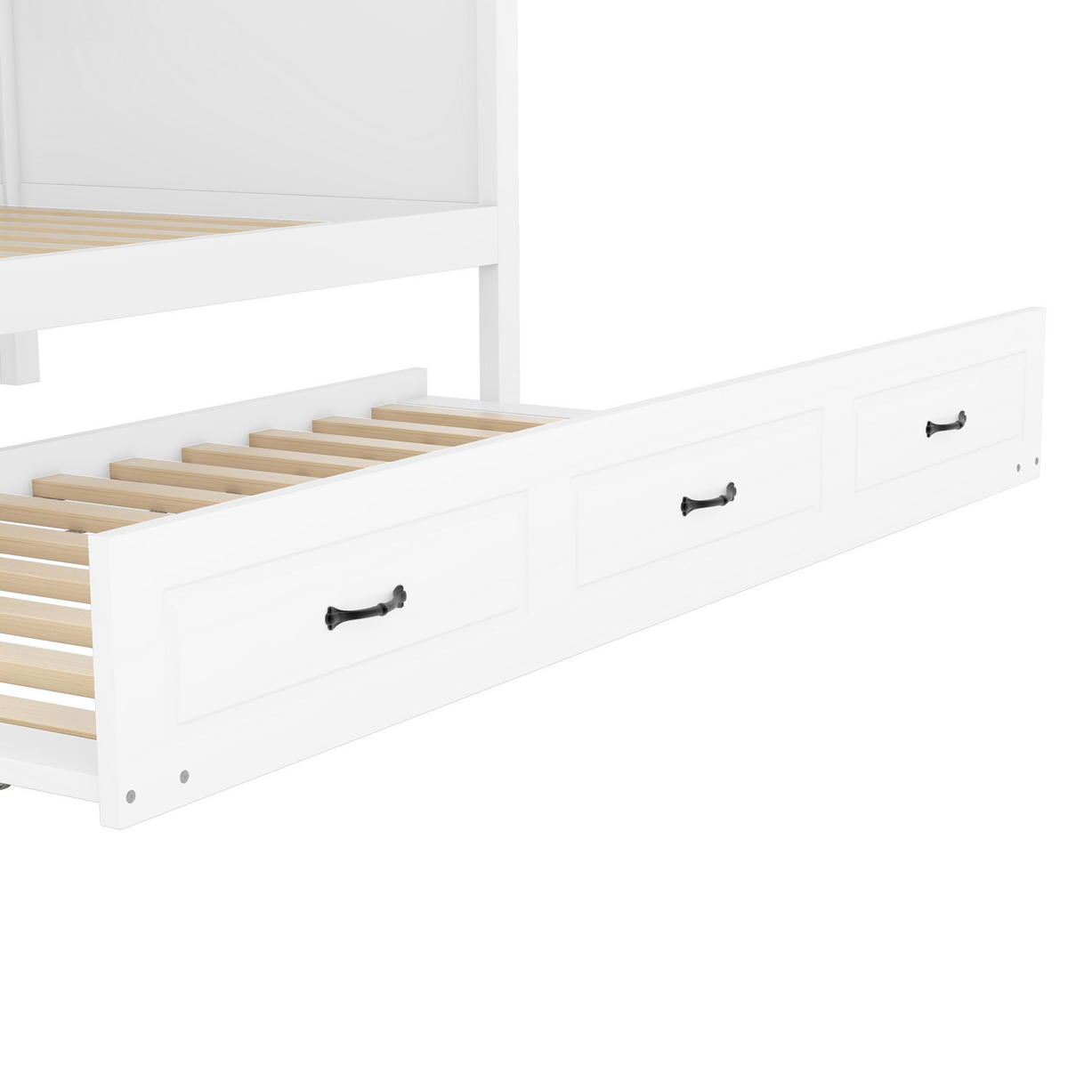 POLSTERBETT aus Spanplatte und MDF 90x200 cm in Weiß mit LED & Ausziehbett - Weiß, Holzwerkstoff (90/200cm) - Modfu