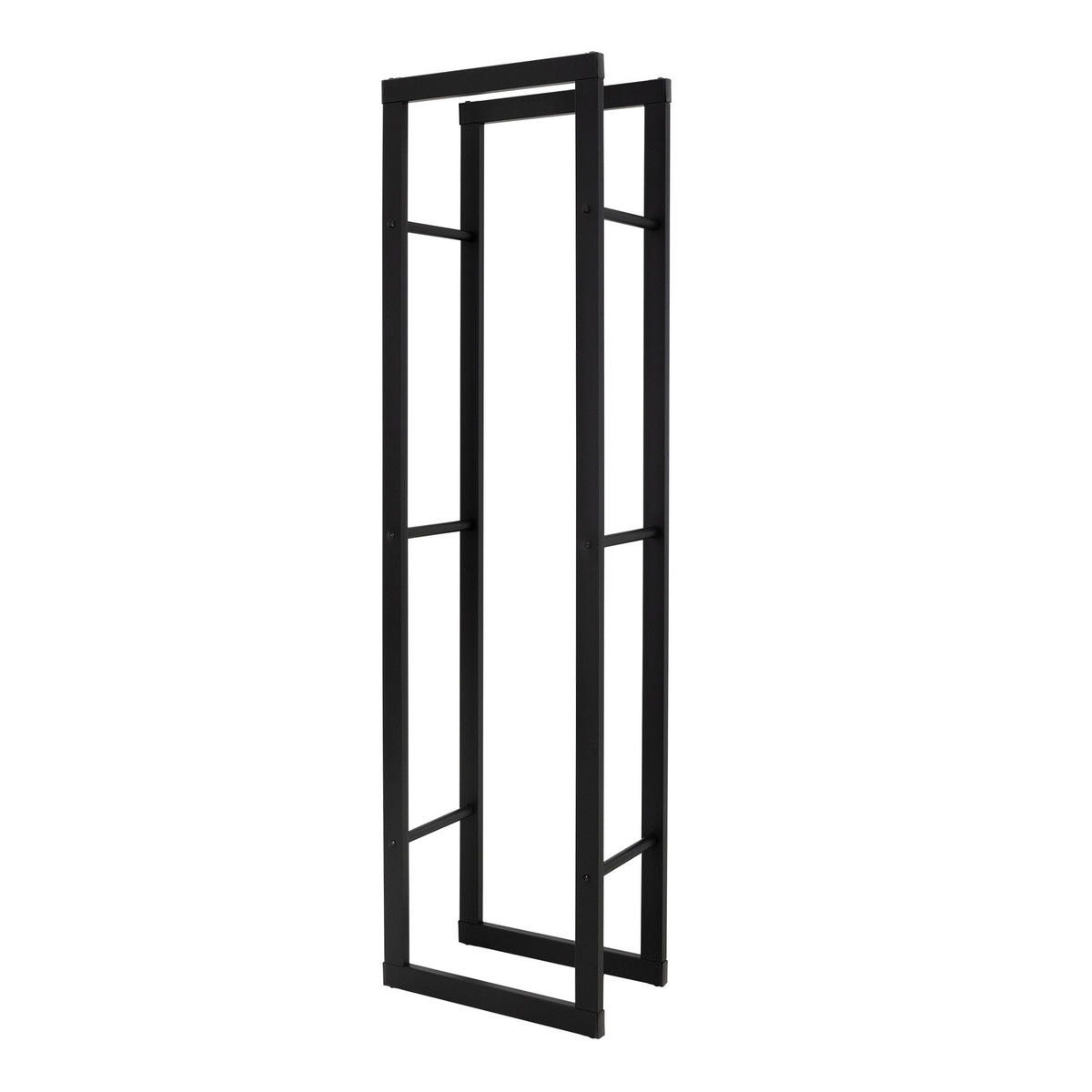 KAMINHOLZREGAL - Schwarz, Metall (25/150/40cm) - ML-DESIGN