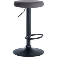 BARHOCKER Samt dunkelgrau - Dunkelgrau/Schwarz, Textil/Metall (38.5/60/38.5cm) - CLP