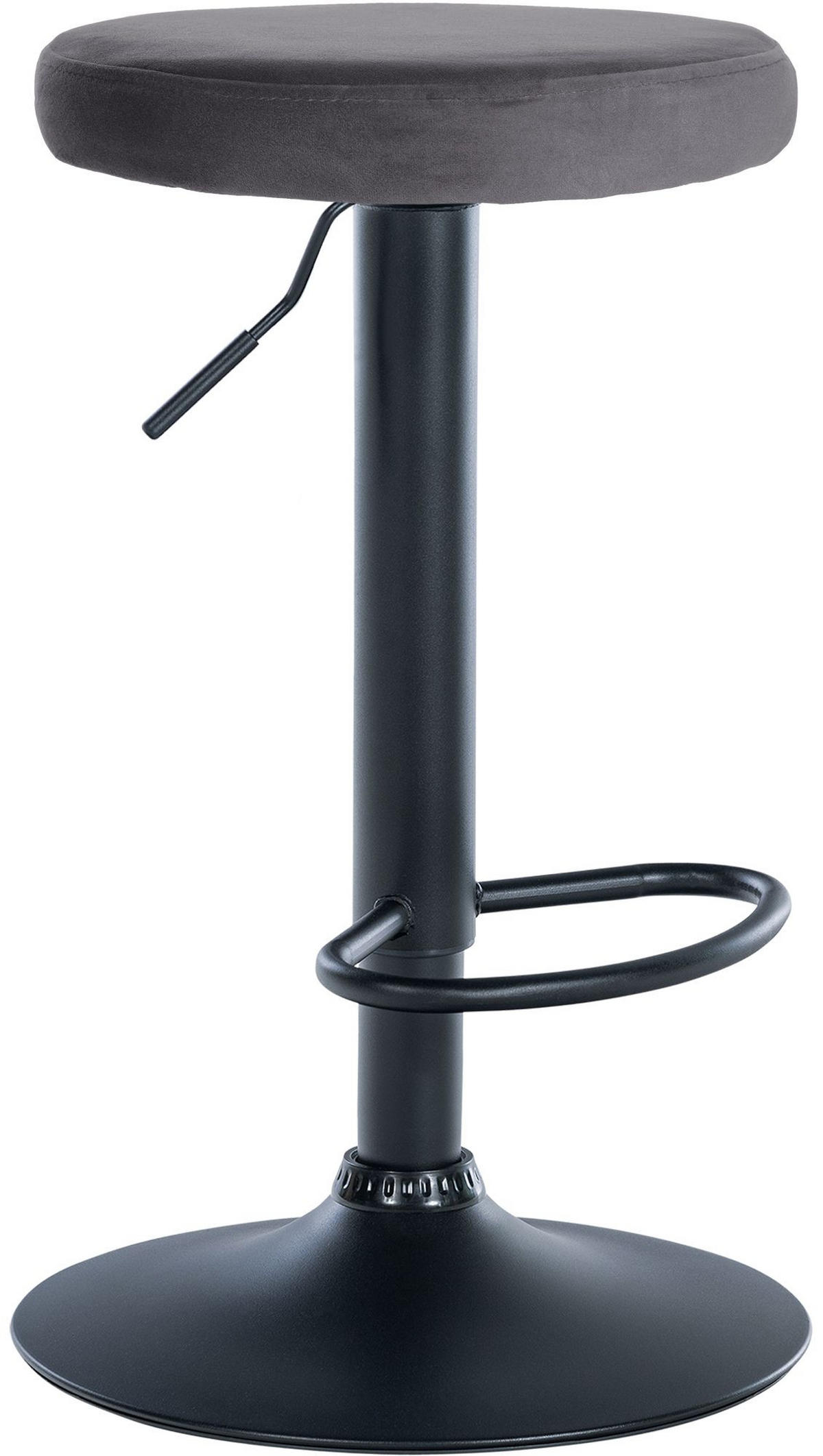 BARHOCKER Samt dunkelgrau - Dunkelgrau/Schwarz, Textil/Metall (38.5/60/38.5cm) - CLP