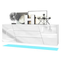 SIDEBOARD Houston Weiß Hochglanz - Weiß Hochglanz, Holzwerkstoff (178/57.5/38.5cm) - Vladon