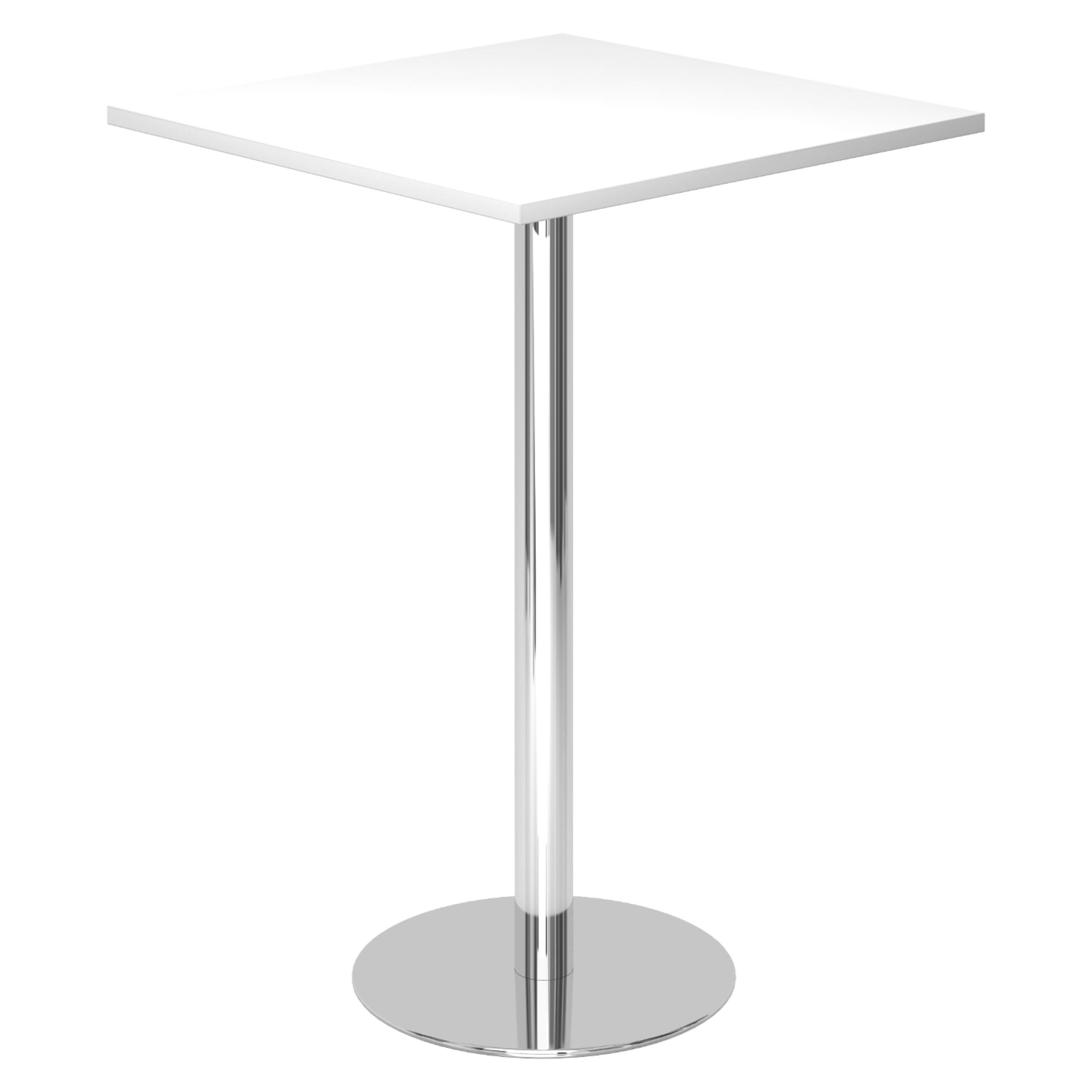 STEHTISCH eckig STH 80/80/111,6 cm in Weiß/Chrom - Chromfarben/Weiß, Holzwerkstoff (80/80/111.6cm) - bümö